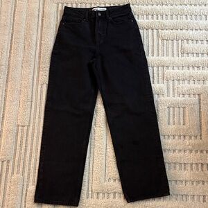 Bershka Black Straight Leg Women Jeans